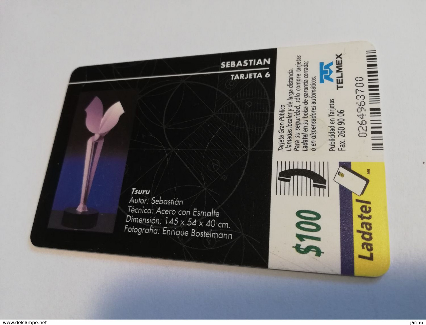 MEXICO $100 CHIPCARD  LADATEL    SEBASTIAN TARJETA 6             ** 4358** - Mexique