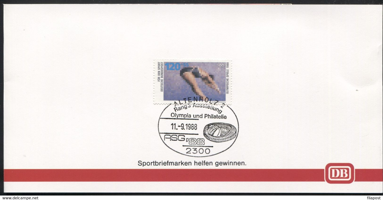 Germany 1988 Olympia IC Zuschlag No. 5 Svenja Schlicht Signature Souvenir Folder, Swimming Diving Altenholz - Immersione