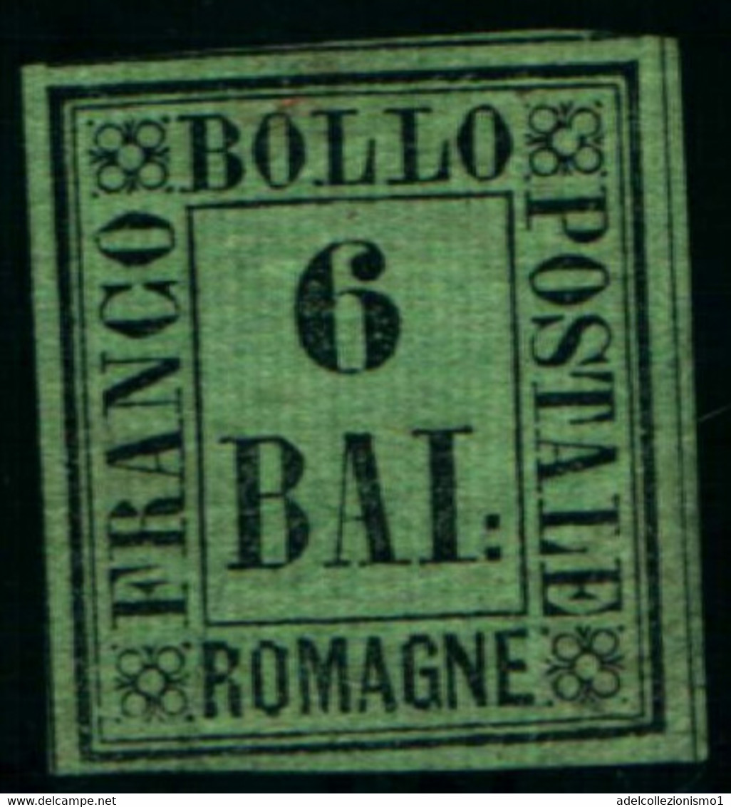 27898) ROMAGNE-6 Baj • Cifra In Cornice Rettangolare • Nero Su Verde Giallo-MLH*-FIRMATO - Romagna