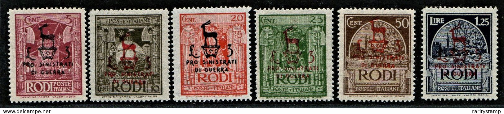 ITALIA 1944 COLONIE EGEO OCC. TEDESCA CAT. SASSONE S.25 MNH ** SOPRASTAMPATI PRO SINISTRATI DI GUERRA CV € 400 LUSSO RAR - Egée (Occ. Allemande)