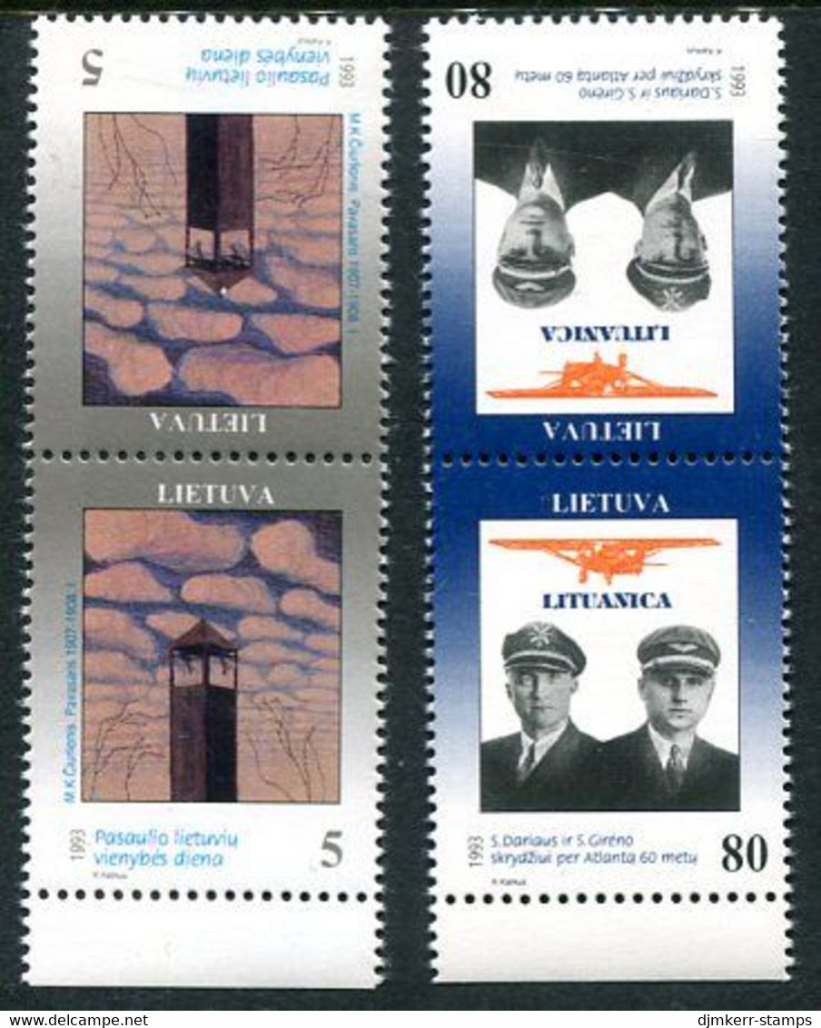 LITHUANIA 1993 Unity Day Tete-beche Pairs MNH / **.  Michel 529-30 Kd - Lithuania