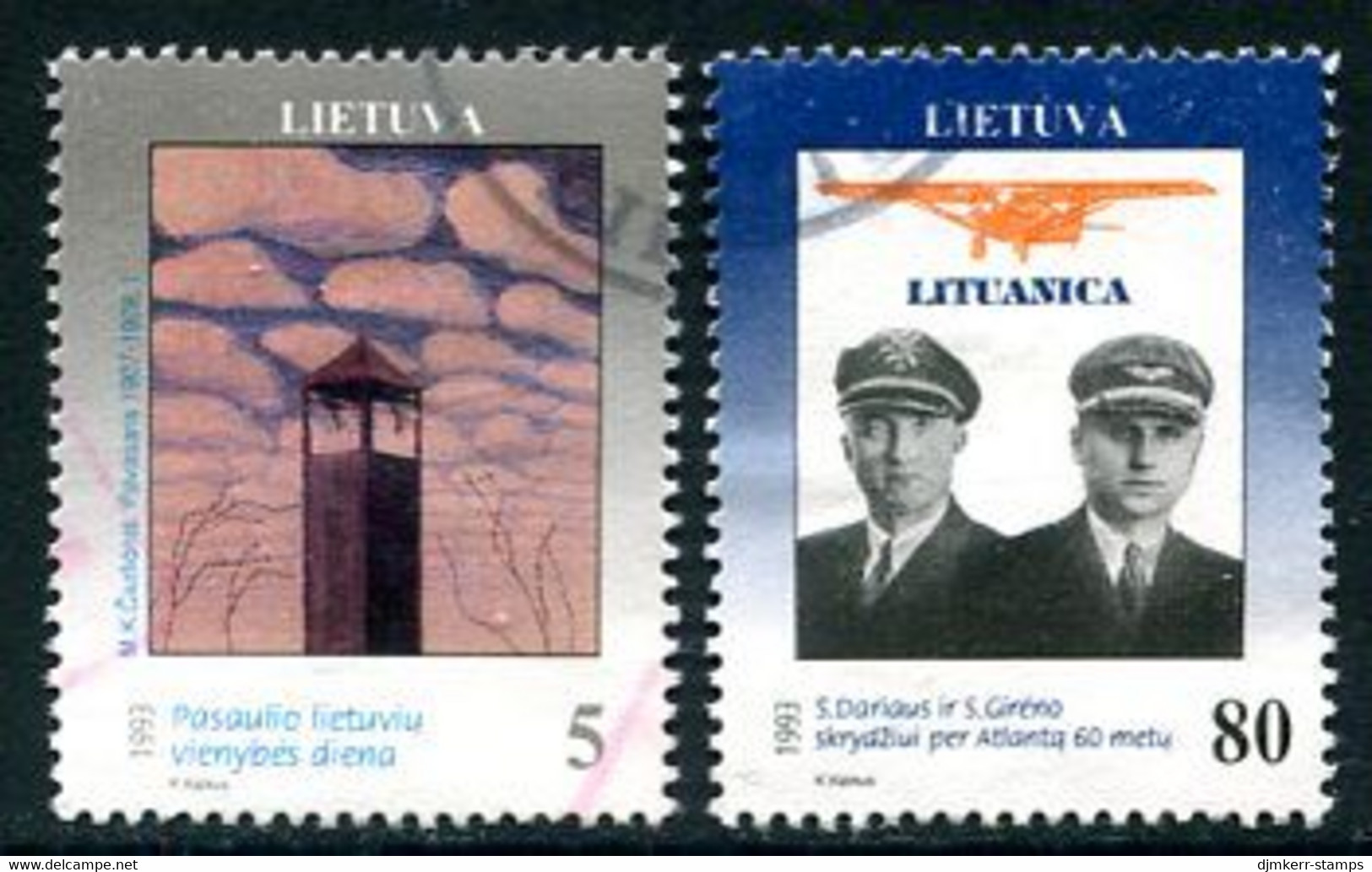 LITHUANIA 1993 Unity Day  Used.  Michel 529-30 - Litouwen