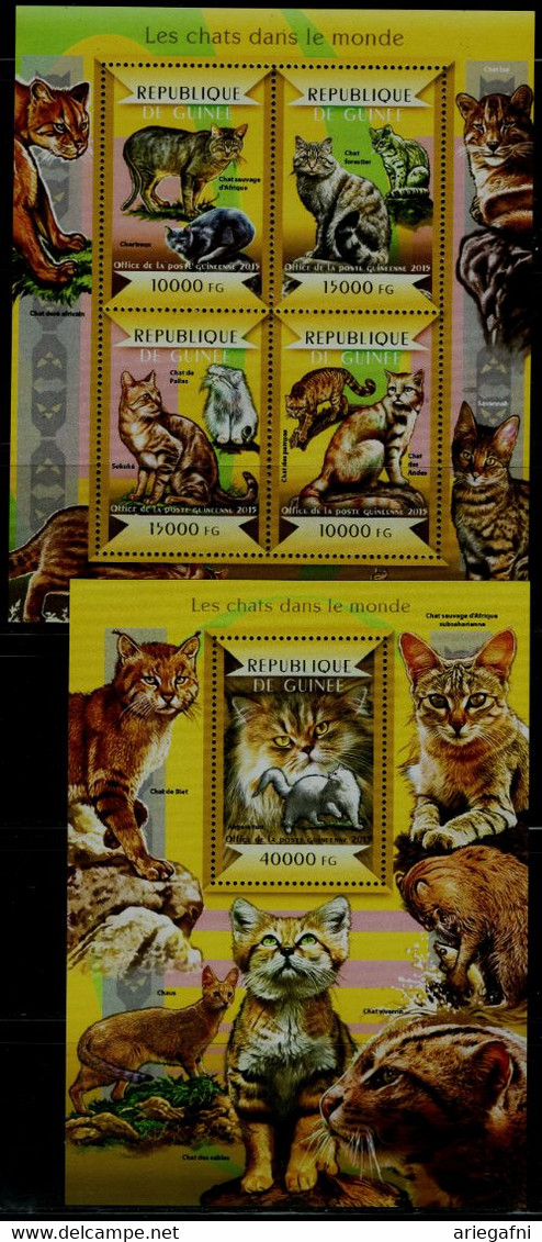GUINEE 2015 CATS MINI SHEET+BLOCK MNH VF!! - Other & Unclassified
