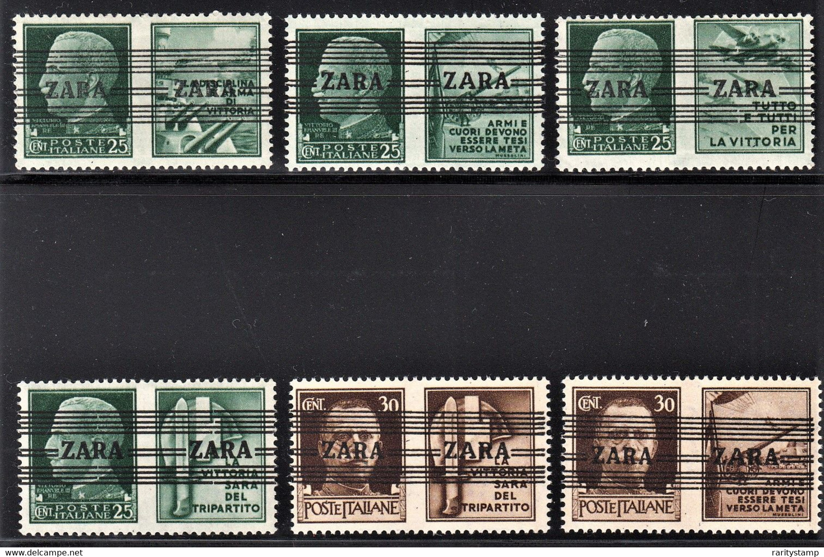 ITALIA 1943 OCC. TEDESCA ZARA 25C MNH/MLH   2° COPPIA  II +III TIPO SASSONE N. 27/30 + 30C MNH SASSONE  32/33 III TIPO - Deutsche Bes.: Zara