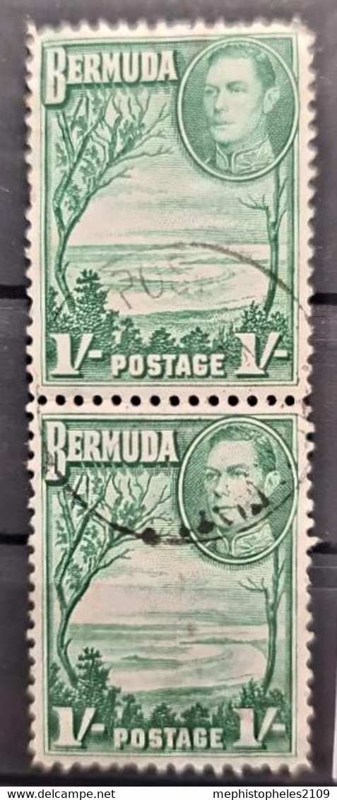 BERMUDA 1938/51 - Canceled - Sc# 122 - 1sh - PAIR - Bermuda