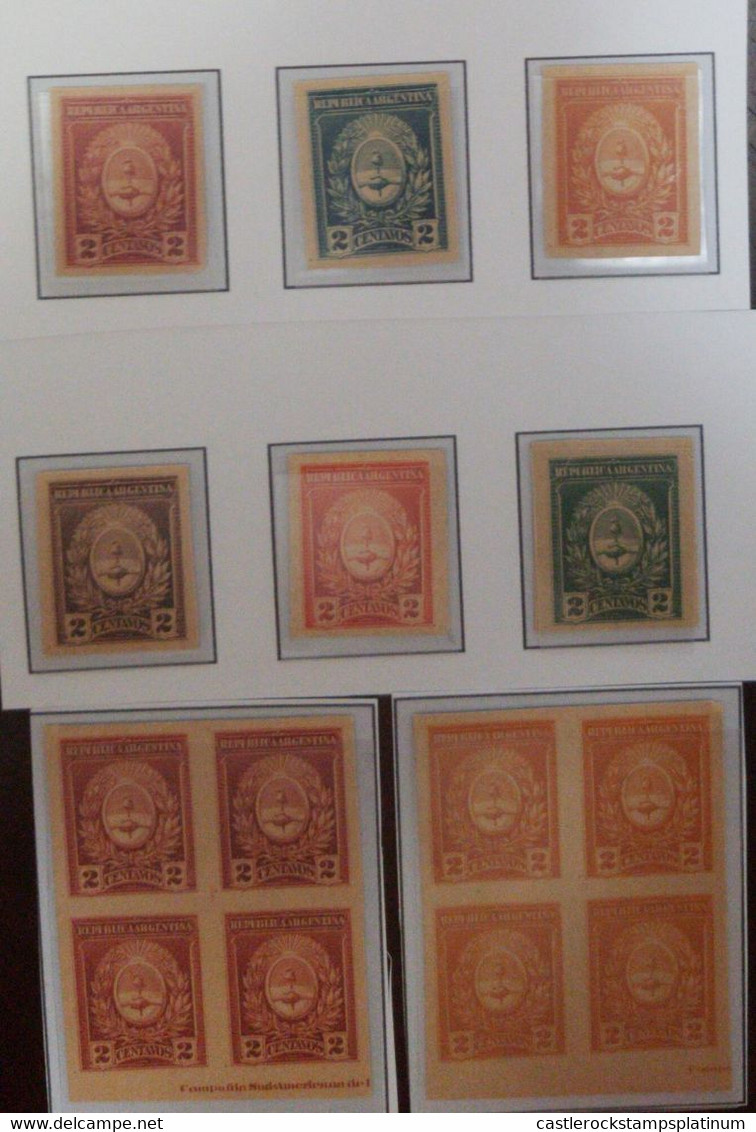 A) 1910, ARGENTINA, COAT OF ARMS, CARDBOARD PROOFS, SOUTH AMERICAN PRINTING COMPANY - Used Stamps