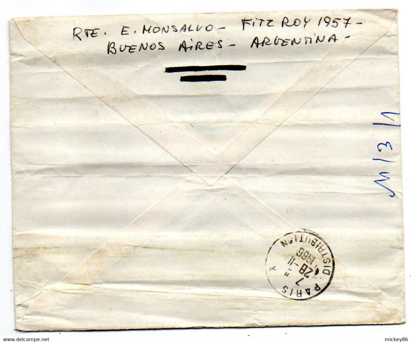 Argentine-1966--Lettre De BUENOS-AIRES  Pour PARIS (France) Composition De Timbres + Cachets - Brieven En Documenten