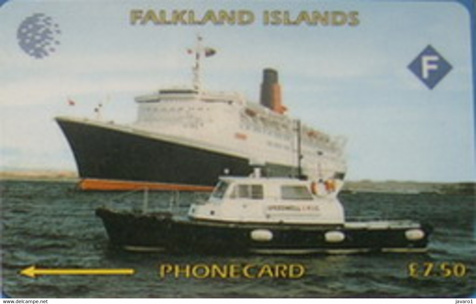 FALKLANDS : 003A L.7.50 Queen Elizabeth Cruiser USED - Falkland