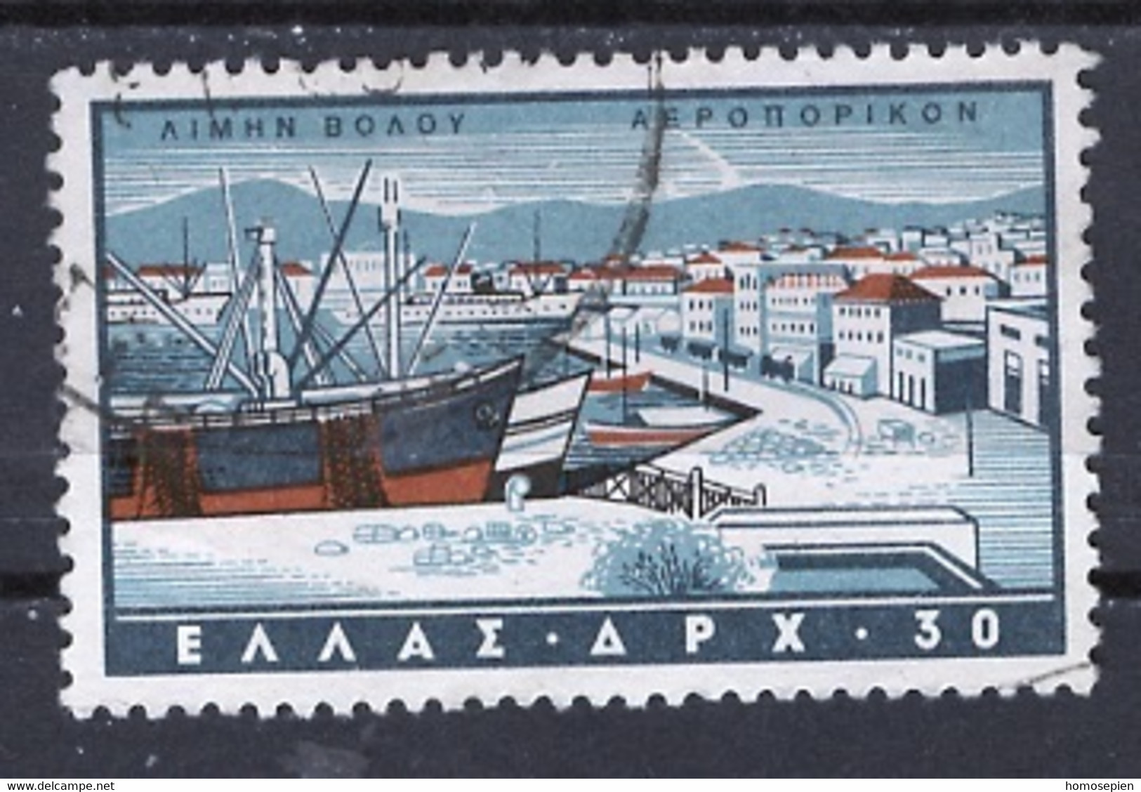 Grèce - Griechenland - Greece Poste Aérienne 1958 Y&T N°PA73 - Michel N°F678 (o) - 30d Port De Volos - Used Stamps