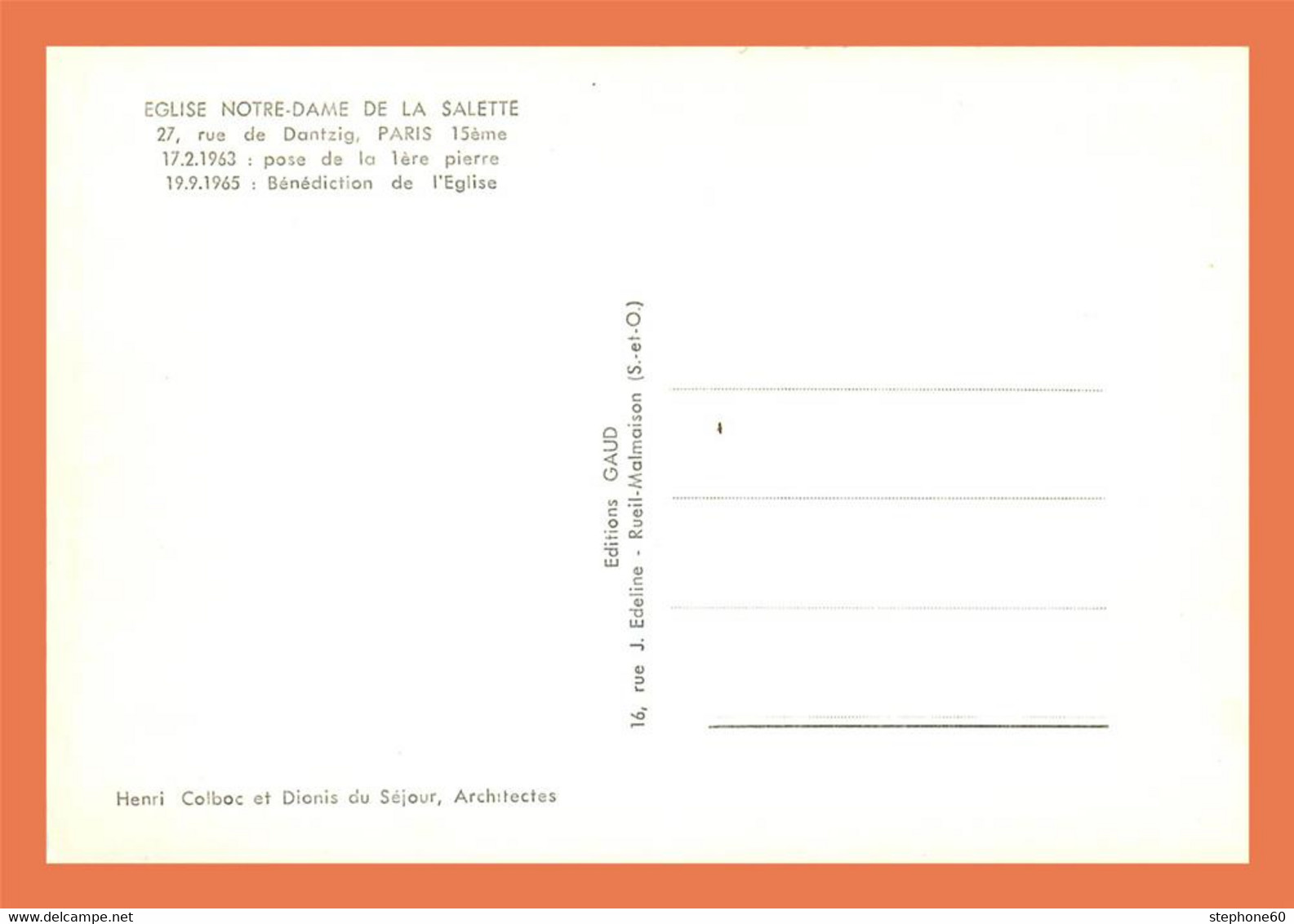 A690 / 199 75 - PARIS Eglise Notre Dame De La Salette - Otros & Sin Clasificación