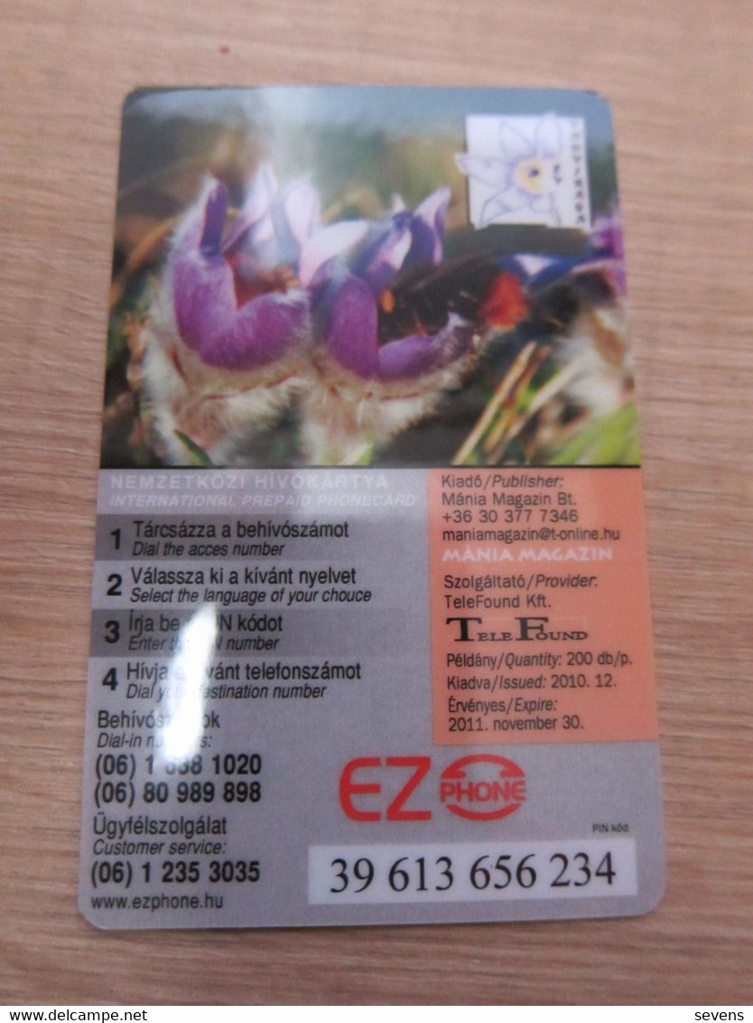 EZ Phone Prepaid Phonecard ,Endangered Flower, 2011, 200 Pieces Only - Maldiven