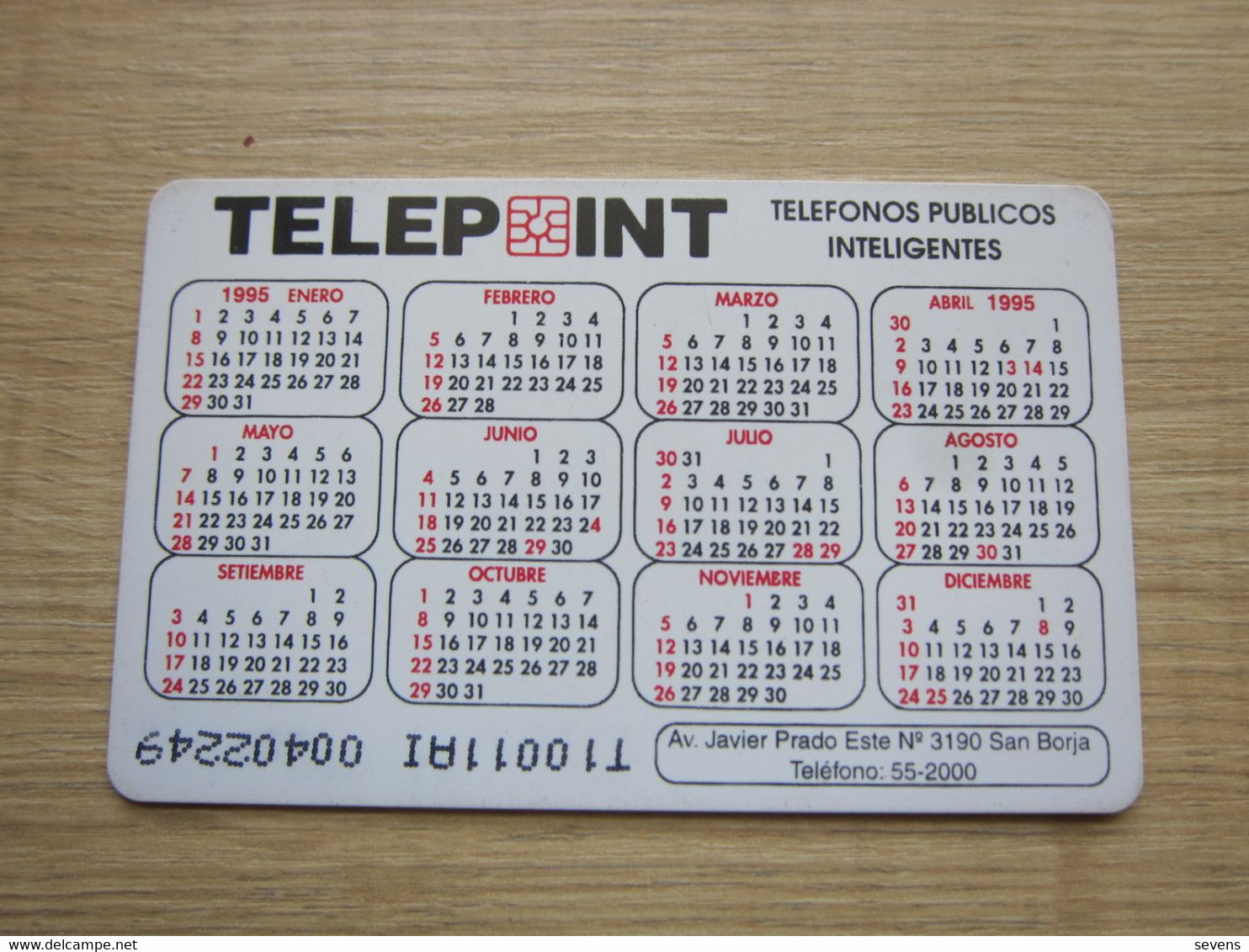 Telepoint Chip Phonecard,Tapirus At Machu Picchu, Used - Peru