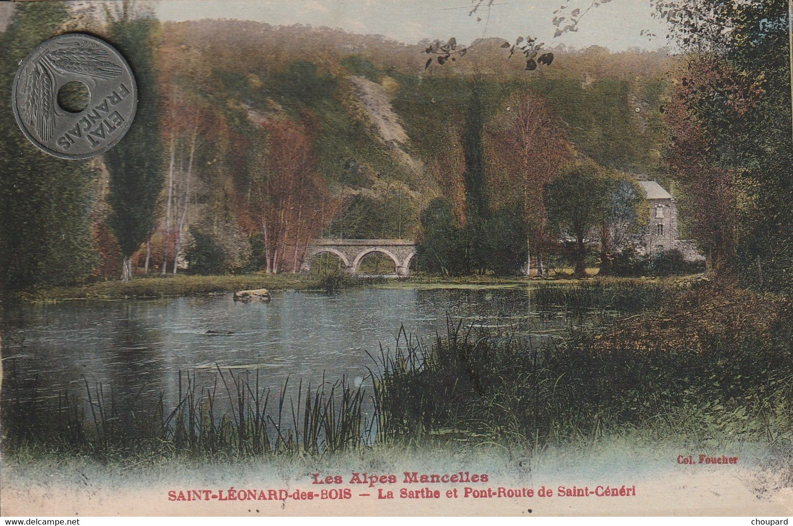 72 - Carte Postale Ancienne De Saint Léonad Des Bois     Pont Route De Saint Léonard - Saint Leonard Des Bois