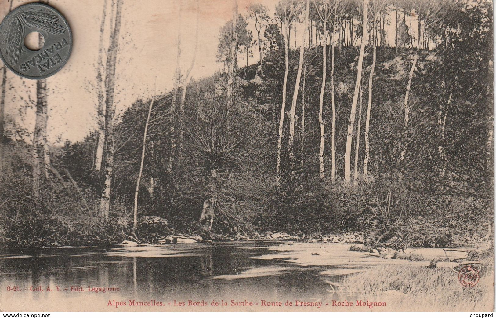 72 - Carte Postale Ancienne De Saint Léonad Des Bois     Route De Fresnay  Roche Moignon - Saint Leonard Des Bois