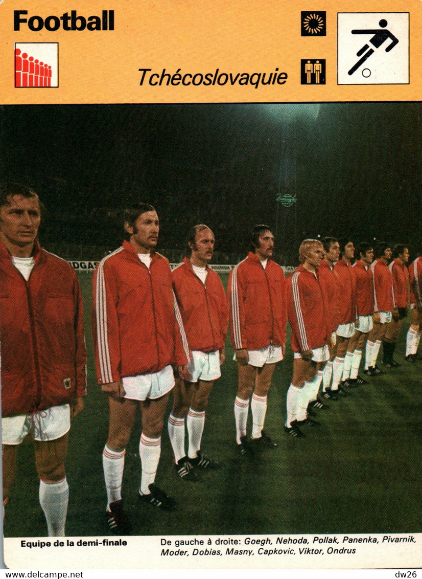 Fiche Sports: Football - L'Equipe De Tchécoslovaquie, Demi-Finaliste Coupe D'Europe 1976 - Deportes