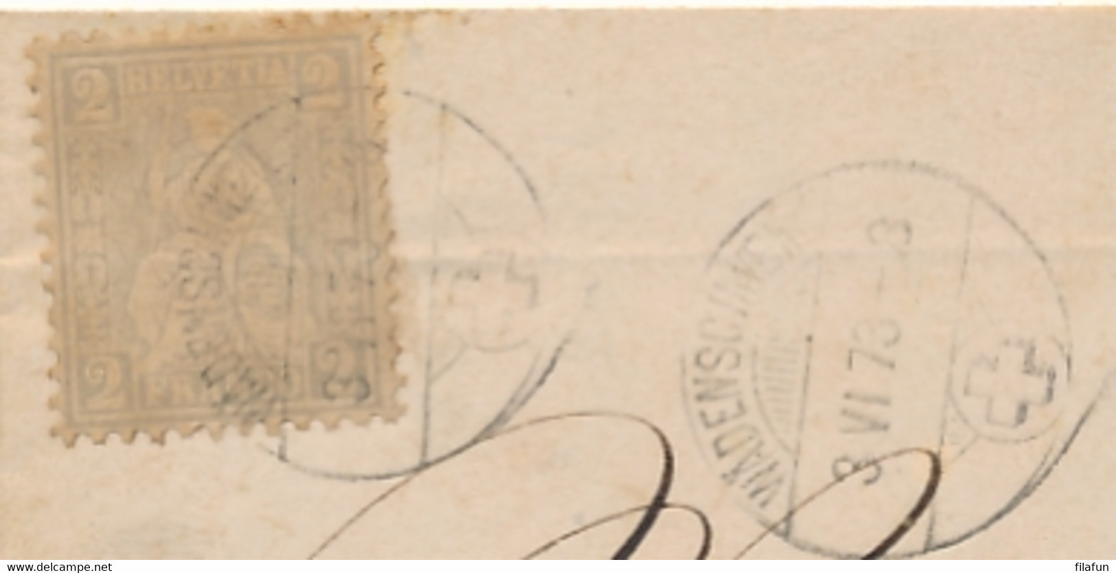 Schweiz - 1873 - 2c Sitzende Helvetia On Complete Printed Matter From Wädensweil To Solothurn - Briefe U. Dokumente