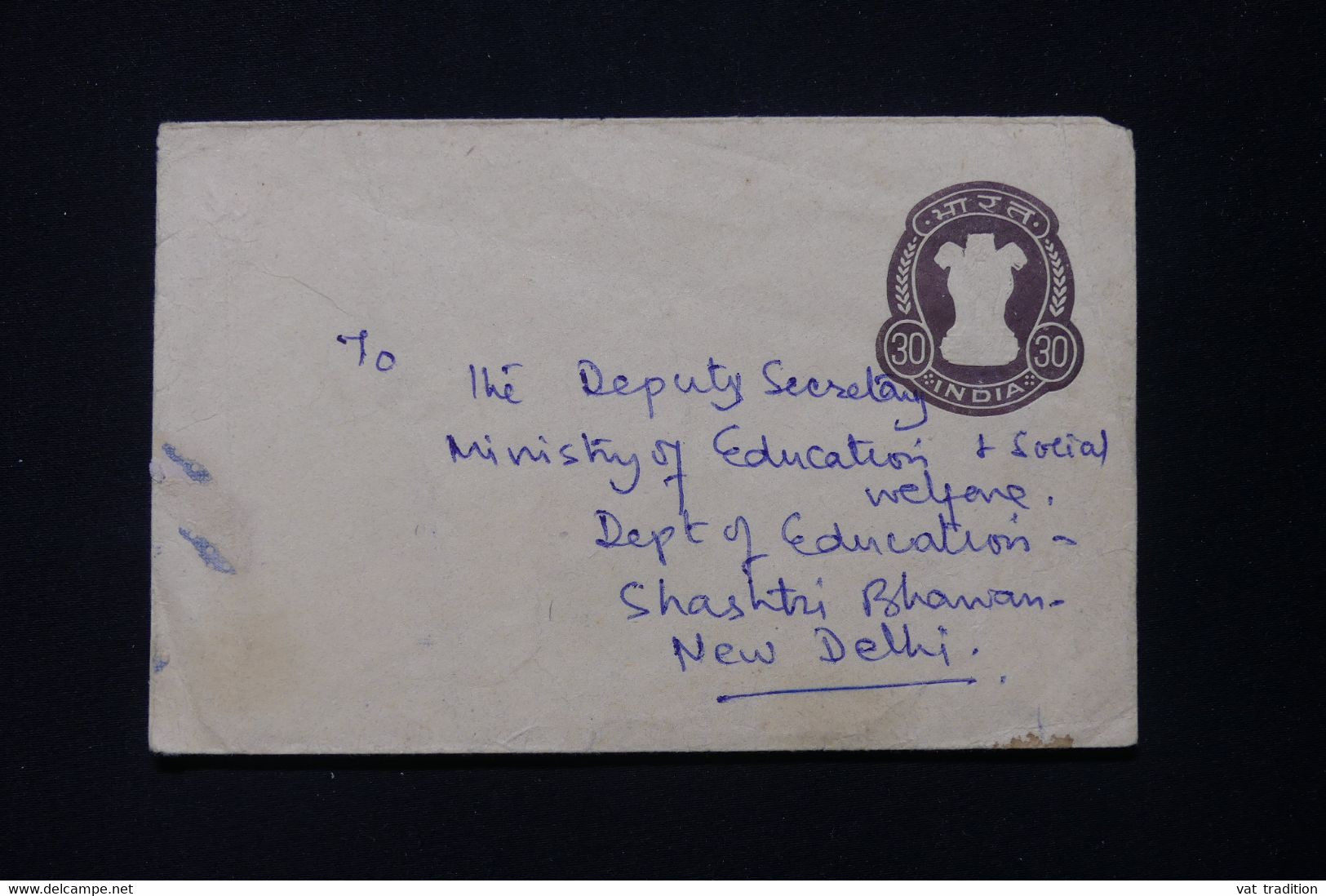 INDE - Entier Postal Pour Le Ministre De L 'éducation à New Delhi - L 82986 - Buste