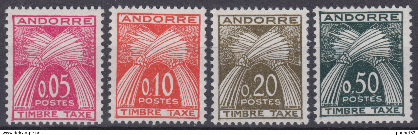 ANDORRE : SERIE TAXE COMPLETE N° 42/45 NEUVE **/* GOMME SANS OU AVEC CHARNIERE - Autres & Non Classés