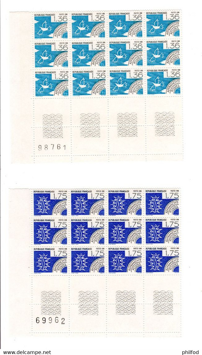 1988 - 4  Blocs De 12 Timbres  : N ° 198 à 201 - 1964-1988