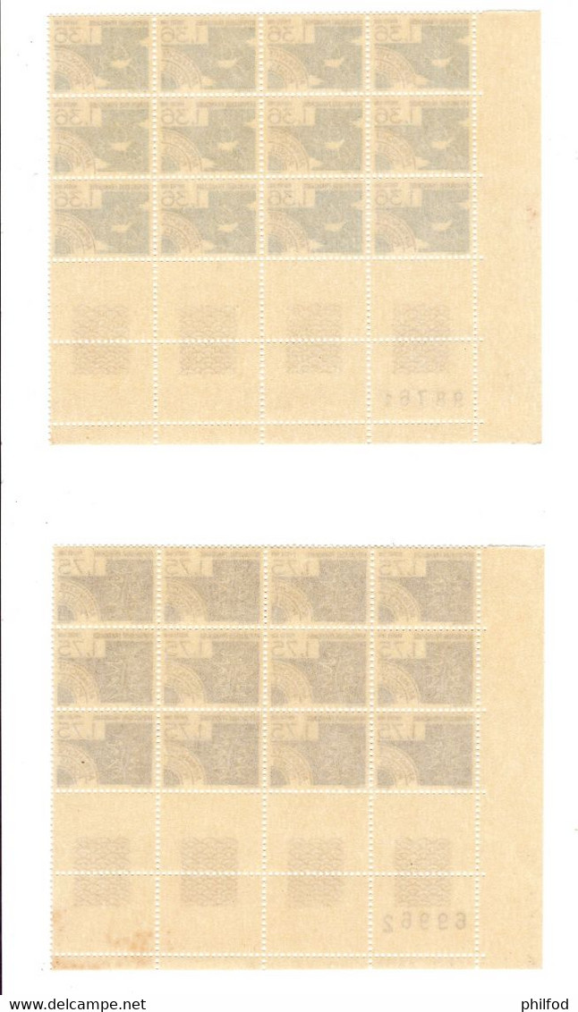 1988 - 4  Blocs De 12 Timbres  : N ° 198 à 201 - 1964-1988