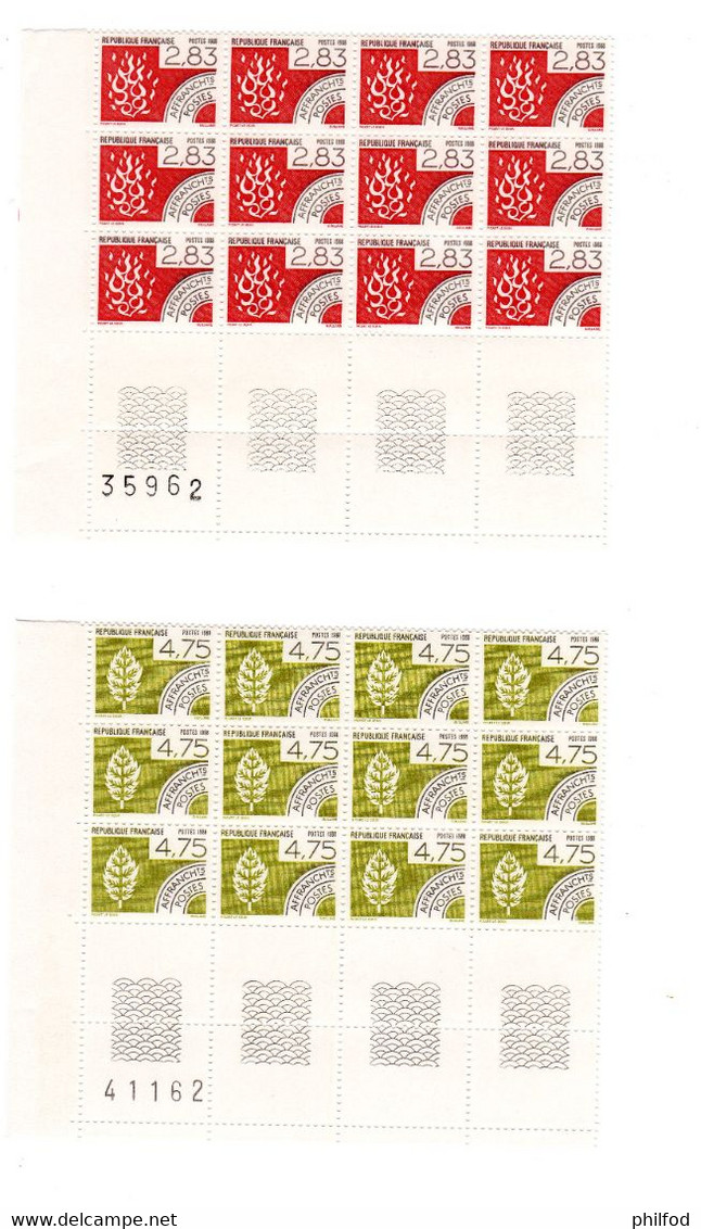 1988 - 4  Blocs De 12 Timbres  : N ° 198 à 201 - 1964-1988