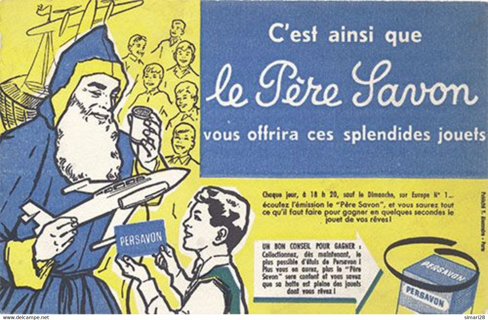 BUVARD - PERSAVON C'EST AINSI QUE LE PERE SAVON VOUS OFFRIRA CES SPLENDIDES JOUETS (PERE NOEL) - Parfum & Cosmetica