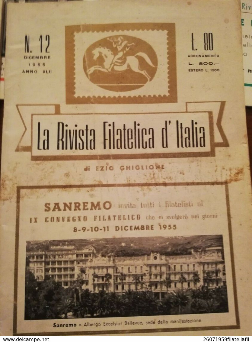 LA RIVISTA FILATELICA D'ITALIA DI EZIO GHIGLIONE ANNATA 1955 COMPLETA 11 NUMERI - Italien