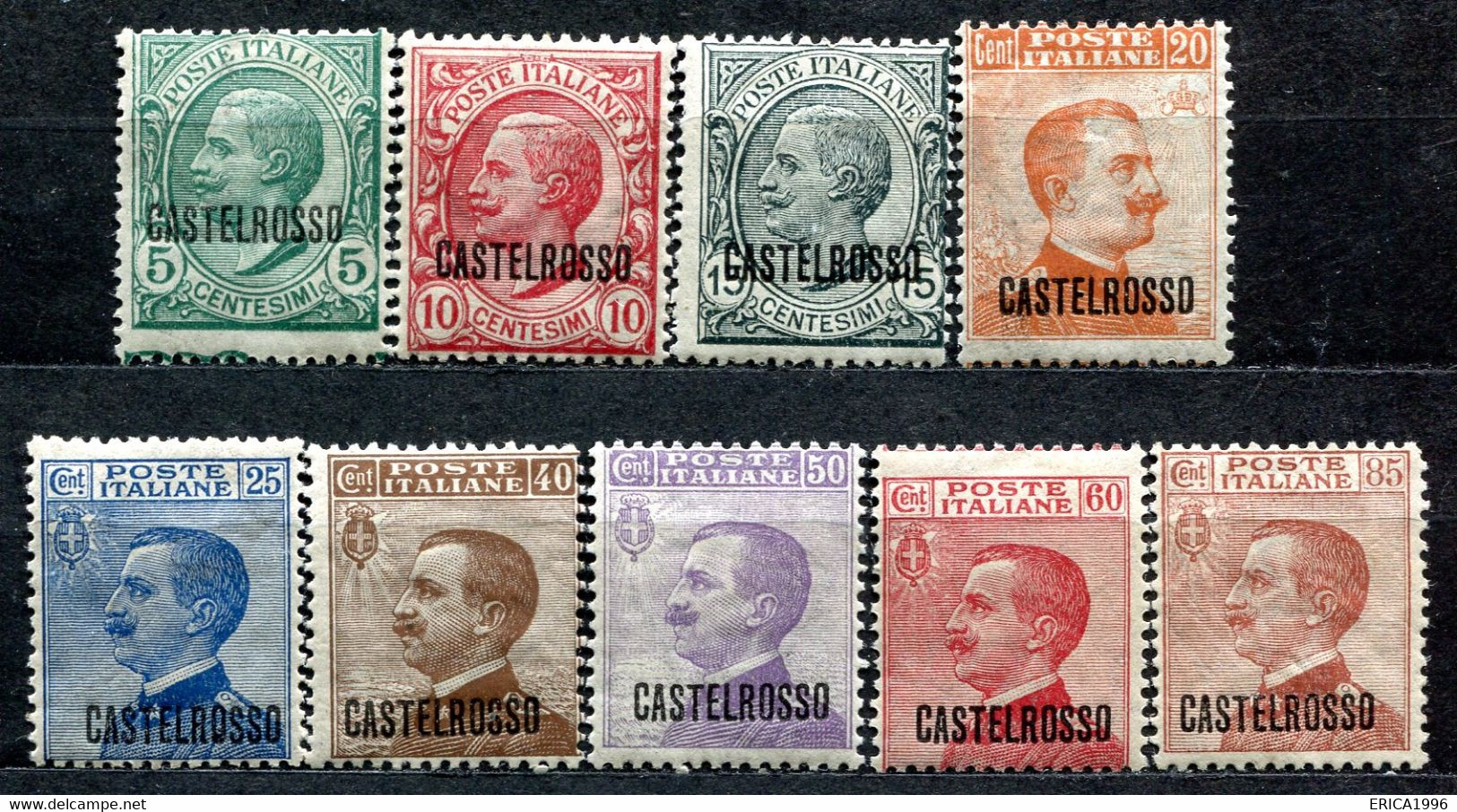 Z2263 ITALIA ISOLE DELL'EGEO CASTELROSSO 1922 Sassone 1-9, Serie Completa, MH*, Val. Cat. Sassone: € 360, Ottime Condizi - Castelrosso