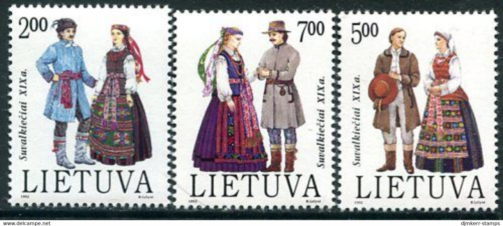 LITHUANIA 1992 Regional Costumes I  MNH / **.  Michel 508-10 - Lituania