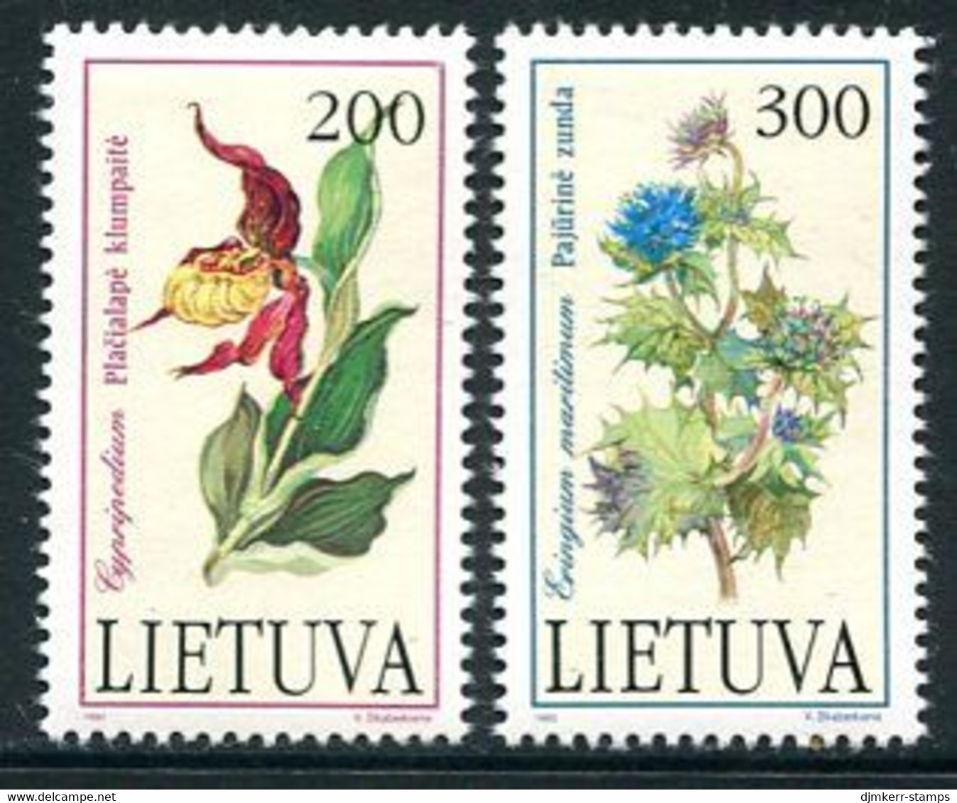 LITHUANIA 1992 Protected Plants MNH / **.  Michel 499-500 - Lituania
