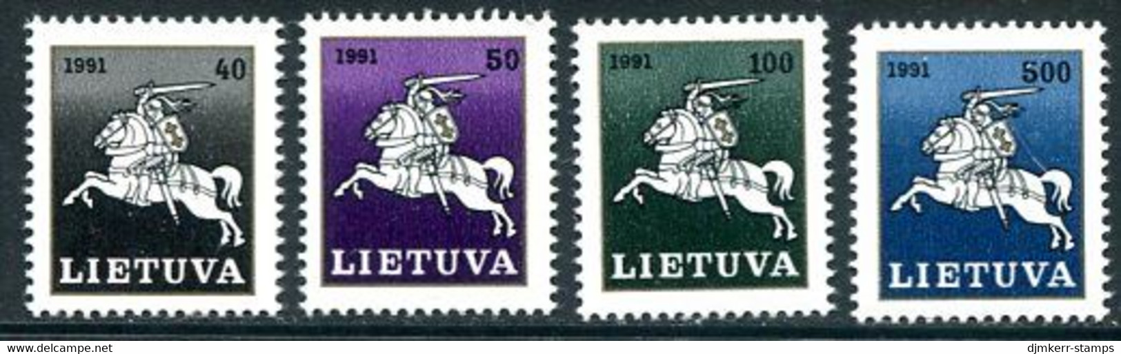 LITHUANIA 1991 Lithuanian Knight Definitives MNH / **.  Michel 491-94 - Lithuania