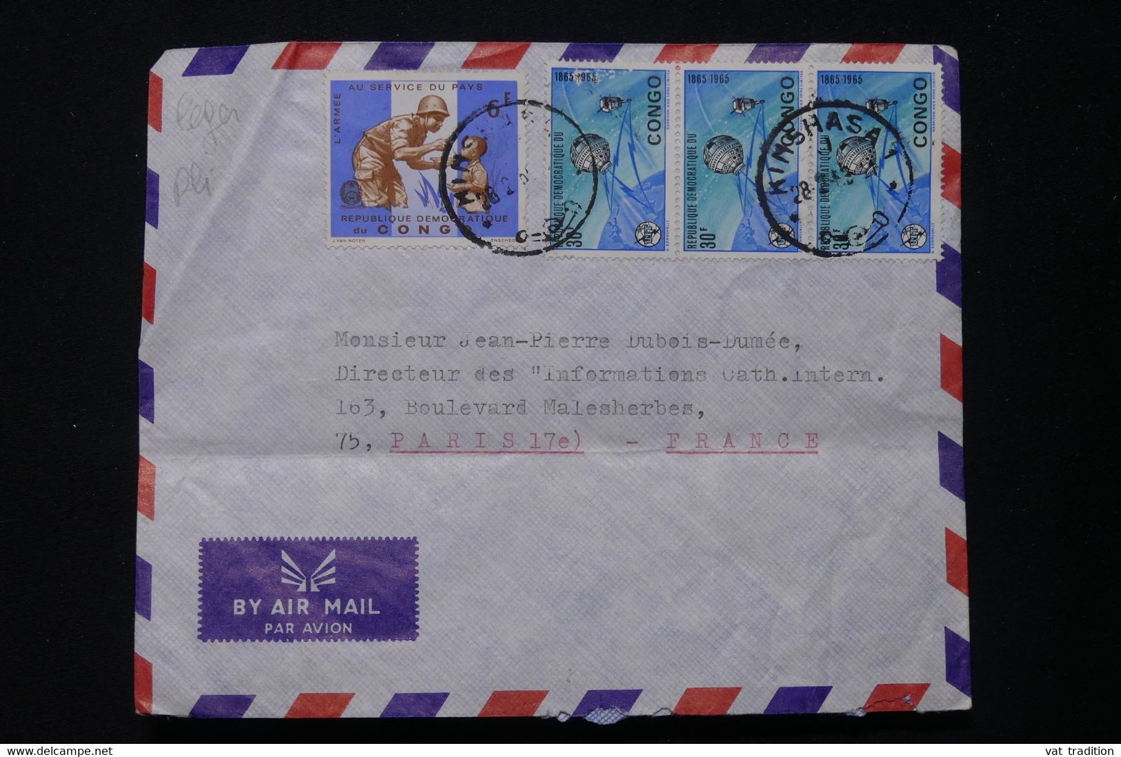 CONGO - Enveloppe De Kinshasa Pour La France - L 83059 - Sonstige & Ohne Zuordnung