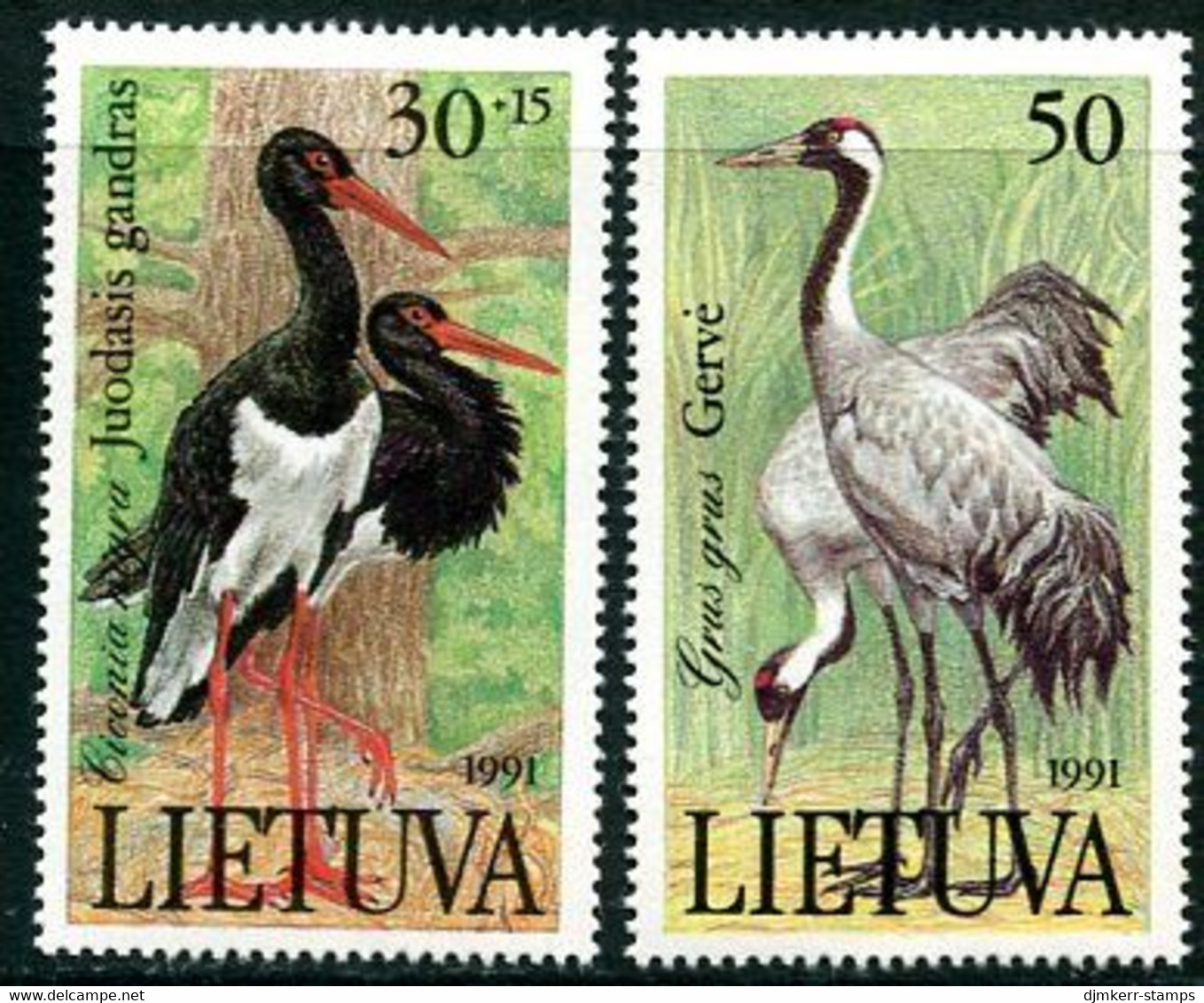 LITHUANIA 1991 Endangered Birds MNH / **.  Michel 489-90 - Litouwen