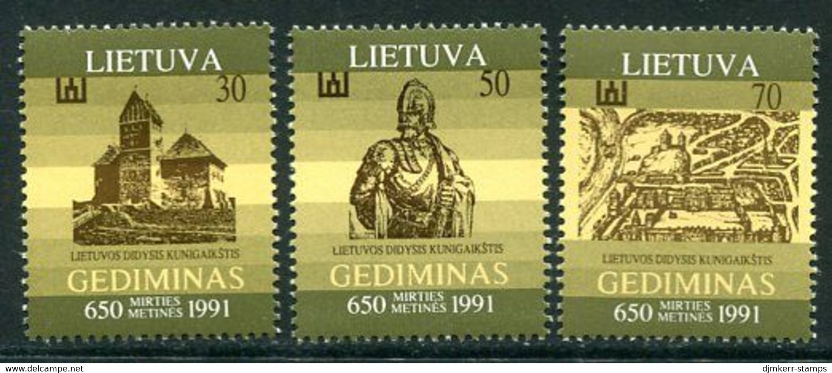 LITHUANIA 1991 Gediminas Anniversary MNH / **.  Michel 486-88 - Litouwen