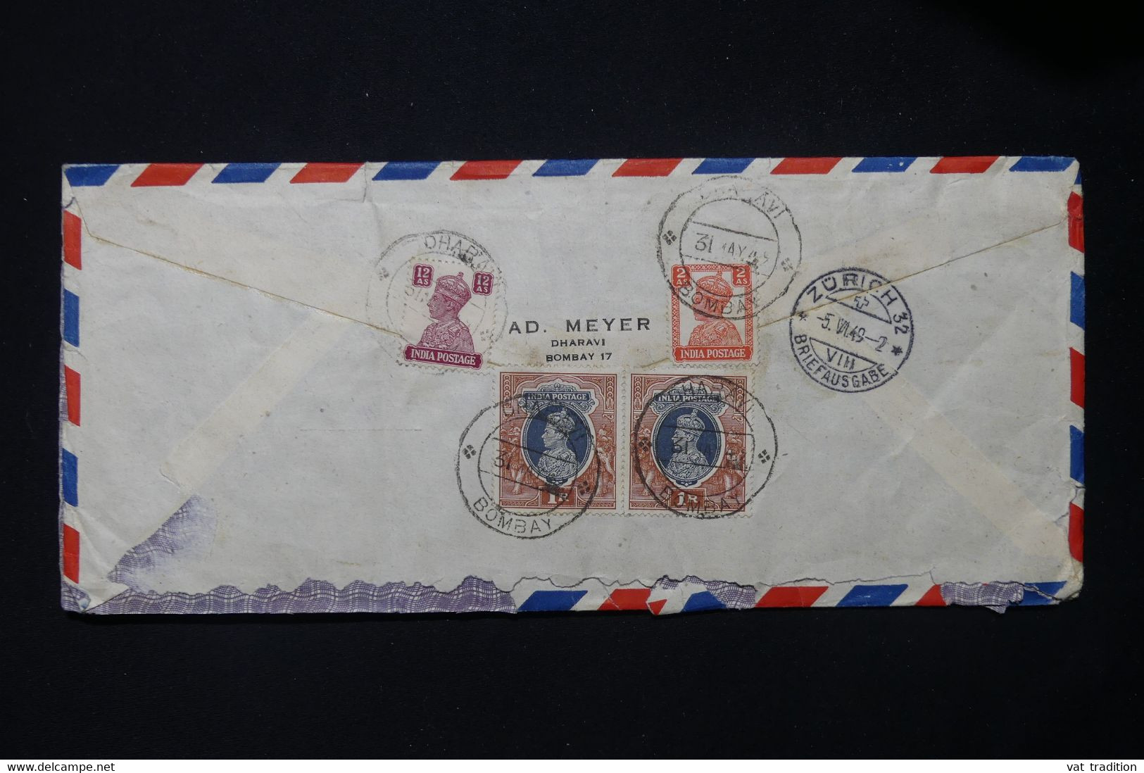 INDE - Enveloppe Commerciale De Bombay En 1949 Pour La Suisse - L 83077 - Storia Postale