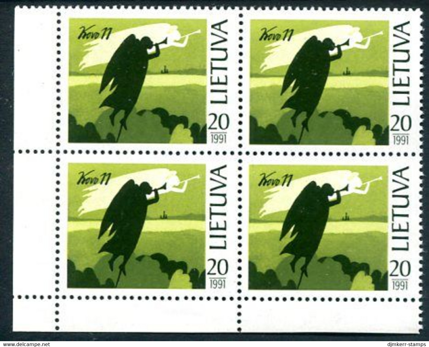 LITHUANIA 1991  Independence Block Of 4 MNH / **.  Michel 471 - Lithuania