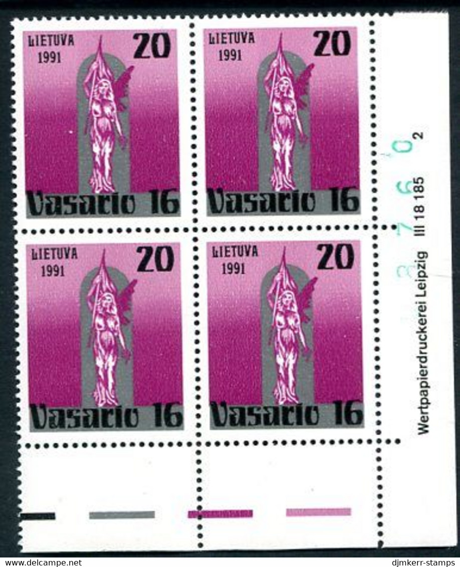 LITHUANIA 1991 Anniversary Of First Republic Block Of 4 MNH / **.  Michel 470 - Lituanie