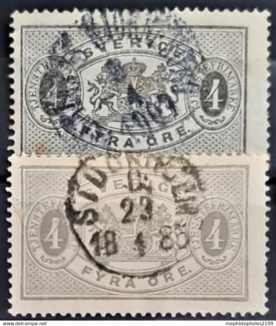 SWEDEN 1881/96 - Canceled - Sc# O14, O14a - Official 4o - Service