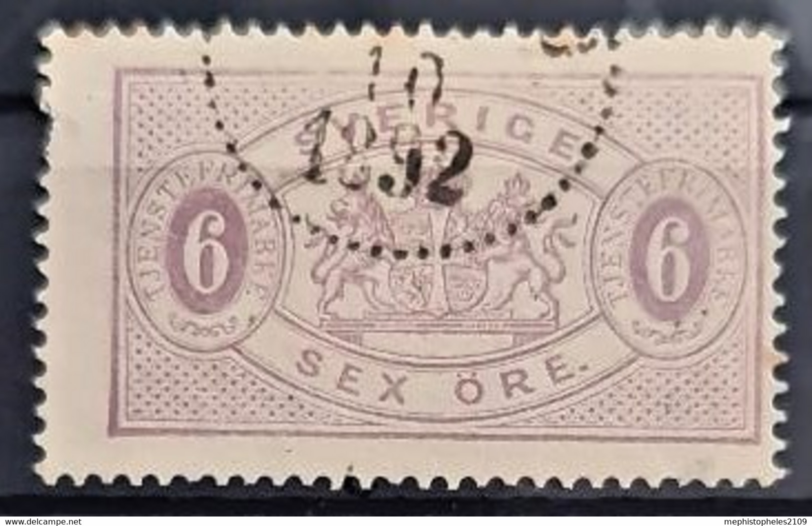 SWEDEN 1881/96 - Canceled - Sc# O16 - Official 6o - Service