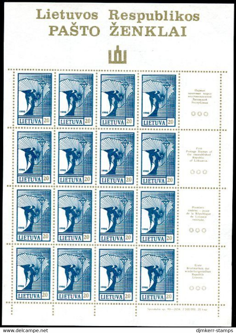 LITHUANIA 1990 Angel Definitive Sheetlets (4)  MNH / (*).  Michel 461-64 - Lituania