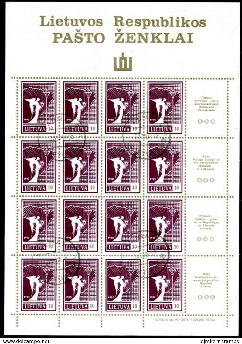 LITHUANIA 1990 Angel Definitive Sheetlets (4)  Used.  Michel 461-64 - Lituanie