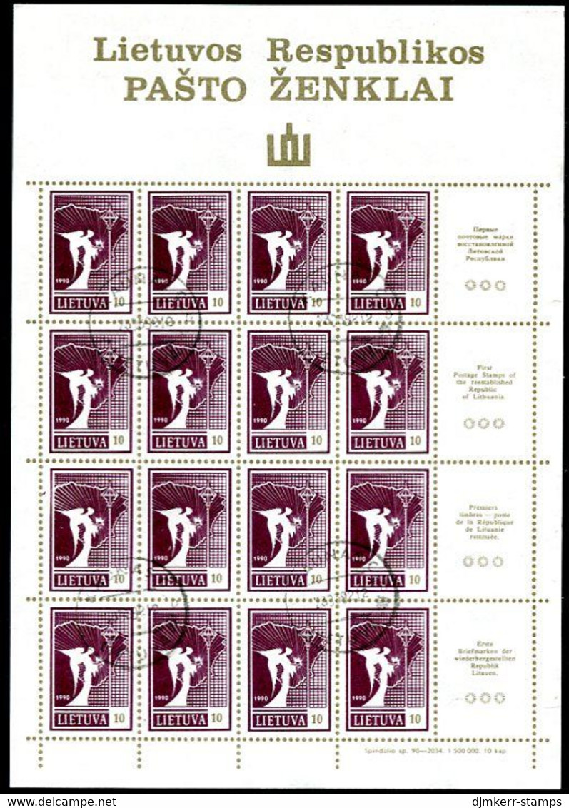 LITHUANIA 1990 Angel Definitive Sheetlets (4)  Used.  Michel 461-64 - Litouwen