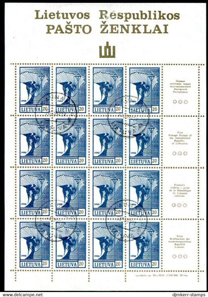 LITHUANIA 1990 Angel Definitive Sheetlets (4)  Used.  Michel 461-64 - Lituanie