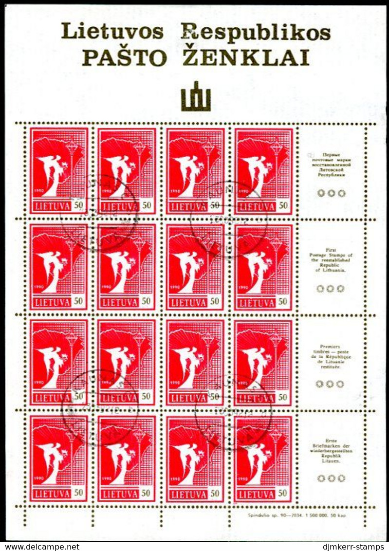 LITHUANIA 1990 Angel Definitive Sheetlets (4)  Used.  Michel 461-64 - Litouwen
