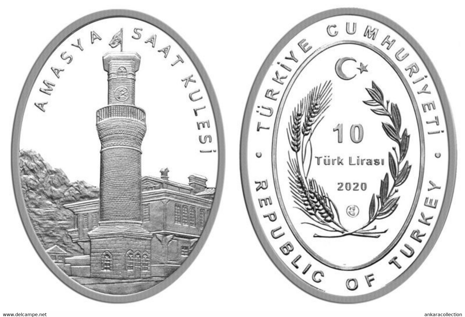 AC - AMASYA CLOCK TOWER CLOCK TOWER SERIES # 8 COMMEMORATIVE SILVER COIN TURKEY 2020 PROOF UNCIRCULATED - Zonder Classificatie