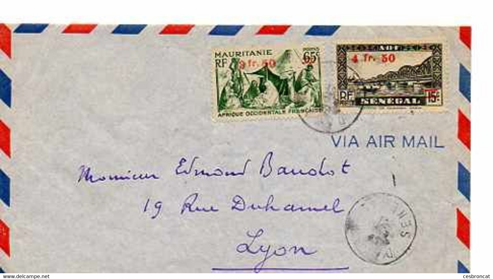 F 8 19...lettre Du Gouverneur Des Colonies à Dakar Pour La France  (au Dos...) - Covers & Documents