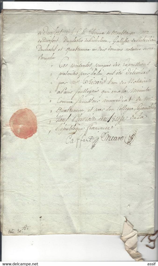 Paris Hôtel De Montsauge " Encoignure Champs-Elysées Rue D'Angoulême " 1789 - An 13 Duplessis De Richelieu - Sin Clasificación