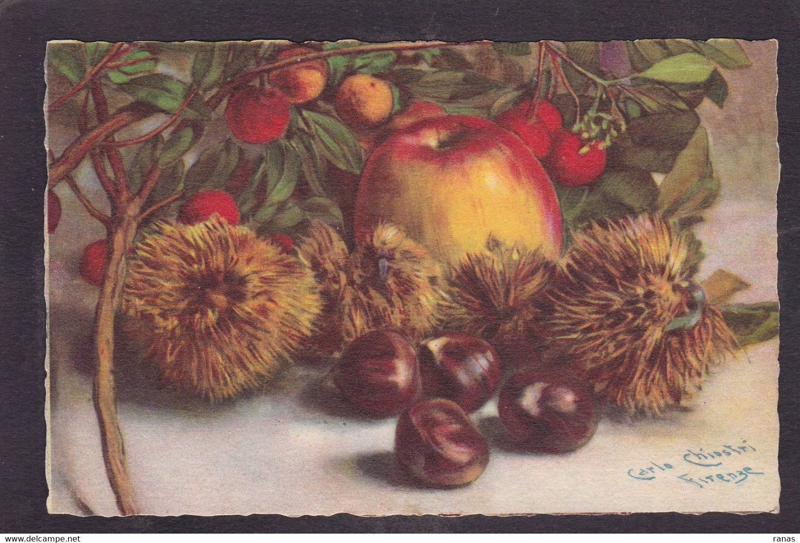 CPA CHIOSTRI Carlo Illustrateur Italien Italie Circulé Fruits Chataigne - Chiostri, Carlo