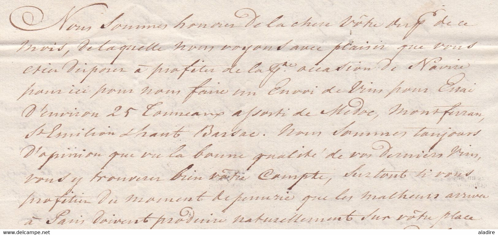 1798 - Marque Postale D'HOLLANDE Sur Lettre Pliée Avec Corresp En Français De 2 P D' AMSTERDAM Vers BORDEAUX, France - ...-1852 Préphilatélie