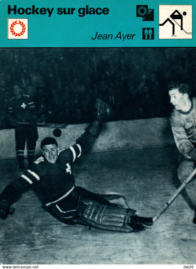 Fiche Sports: Hockey Sur Glace - Gardien Suisse - Match Contre La Suède Aux Championnats Du Monde 1951 - Sport